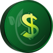 Green Dollar Coin Logo